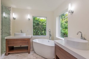 Fabulous master bath as separate glass shower, separate WC.
